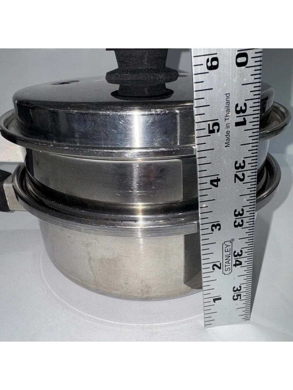 Saladmaster 3 Pc Double Boiler Tri-Clad Vintage 18-8 Stainless Steel Vapo Lid